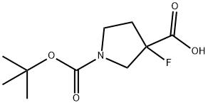 1-(TERT-BUTOXYCARBONYL)-3-FLUOROPYRROLIDINE-3-CARBOXYLIC ACID Struktur