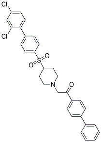 1-BIPHENYL-4-YL-2-(4-[(2',4'-DICHLOROBIPHENYL-4-YL)SULFONYL]PIPERIDIN-1-YL)ETHANONE Struktur