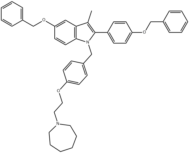 1-[4-(2-AZEPAN-1-YL-ETHOXY)-BENZYL]-5-BENZYLOXY-2-(4-BENZYLOXY-PHENYL)-3-METHYL-1H-INDOLE Struktur