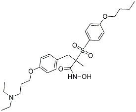 2-(4-BUTOXY-BENZENESULFONYL)-3-[4-(3-DIETHYLAMINO-PROPOXY)-PHENYL]-N-HYDROXY-2-METHYL-PROPIONAMIDE Struktur