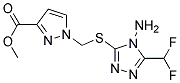 1-(4-Amino-5-difluoromethyl-4H-[1,2,4]triazol-3-ylsulfanylmethyl)-1H-pyrazole-3-carboxylicacidmethylester Struktur