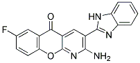 2-AMINO-3-(1H-BENZIMIDAZOL-2-YL)-7-FLUORO-5H-CHROMENO[2,3-B]PYRIDIN-5-ONE Struktur