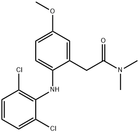 2-[(2',6'-DICHLOROPHENYL)AMINO]-5-METHOXYPHENYL-N,N-DIMETHYLACETAMIDE Struktur