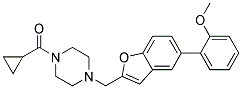 1-(CYCLOPROPYLCARBONYL)-4-([5-(2-METHOXYPHENYL)-1-BENZOFURAN-2-YL]METHYL)PIPERAZINE Struktur