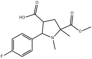 2-(4-FLUOROPHENYL)-5-(METHOXYCARBONYL)-1,5-DIMETHYL-3-PYRROLIDINECARBOXYLIC ACID Struktur