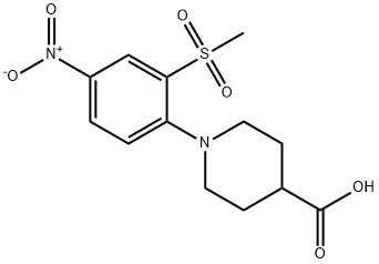 1-[2-(METHYLSULFONYL)-4-NITROPHENYL]PIPERIDINE-4-CARBOXYLIC ACID Struktur