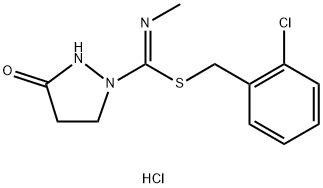 1-[[(2-CHLOROBENZYL)SULFANYL](METHYLIMINO)METHYL]-3-OXOTETRAHYDRO-1H-PYRAZOL-1-IUM CHLORIDE Struktur