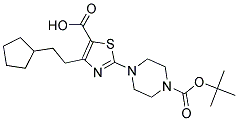 2-(4-Boc-Piperazine-1-Yl)-4-Cyclopentylethyl-5-Thiazolecarboxylic Acid Struktur