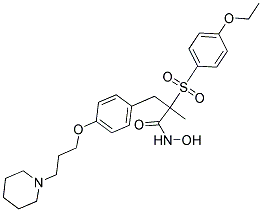 2-(4-ETHOXY-BENZENESULFONYL)-N-HYDROXY-2-METHYL-3-[4-(3-PIPERIDIN-1-YL-PROPOXY)-PHENYL]-PROPIONAMIDE Struktur