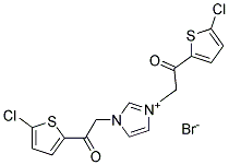 1-(5-CHLORO-2-THIENYL)-2-{1-[2-(5-CHLORO-2-THIENYL)-2-OXOETHYL]-1H-IMIDAZOL -3-IUM-3-YL}ETHAN-1-ONE BROMIDE Struktur