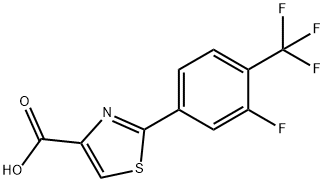 2-[3-FLUORO-4-(TRIFLUOROMETHYL)PHENYL]-1,3-THIAZOLE-4-CARBOXYLIC ACID Struktur