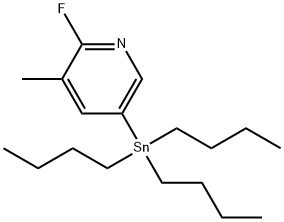 2-FLUORO-3-METHYL-5-(TRIBUTYLSTANNYL)PYRIDINE Struktur