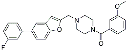 1-([5-(3-FLUOROPHENYL)-1-BENZOFURAN-2-YL]METHYL)-4-(3-METHOXYBENZOYL)PIPERAZINE Struktur