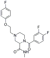 1-(3,4-DIFLUOROBENZOYL)-4-[2-(4-FLUOROPHENOXY)ETHYL]-N-METHYLPIPERAZINE-2-CARBOXAMIDE Struktur