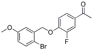 1-{4-[(2-Bromo-5-methoxybenzyl)oxy]-3-fluorophenyl}ethan-1-one Struktur