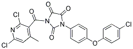 1-[4-(4-chlorophenoxy)phenyl]-3-[(2,6-dichloro-4-methyl-3-pyridyl)carbonyl]imidazolidine-2,4,5-trione Struktur