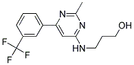 3-((2-METHYL-6-[3-(TRIFLUOROMETHYL)PHENYL]PYRIMIDIN-4-YL)AMINO)PROPAN-1-OL Struktur