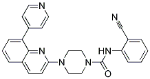 N-(2-CYANOPHENYL)-4-(8-PYRIDIN-4-YLQUINOLIN-2-YL)PIPERAZINE-1-CARBOXAMIDE Struktur