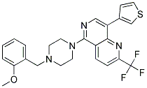 5-[4-(2-METHOXYBENZYL)PIPERAZIN-1-YL]-8-(3-THIENYL)-2-(TRIFLUOROMETHYL)-1,6-NAPHTHYRIDINE Struktur