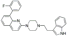 8-(2-FLUOROPHENYL)-2-(4-[2-(1H-INDOL-3-YL)ETHYL]PIPERAZIN-1-YL)QUINOLINE Struktur