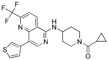 N-[1-(CYCLOPROPYLCARBONYL)PIPERIDIN-4-YL]-8-(3-THIENYL)-2-(TRIFLUOROMETHYL)-1,6-NAPHTHYRIDIN-5-AMINE Struktur