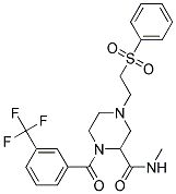 N-METHYL-4-[2-(PHENYLSULFONYL)ETHYL]-1-[3-(TRIFLUOROMETHYL)BENZOYL]PIPERAZINE-2-CARBOXAMIDE Struktur