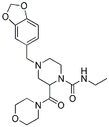 4-(1,3-BENZODIOXOL-5-YLMETHYL)-N-ETHYL-2-(MORPHOLIN-4-YLCARBONYL)PIPERAZINE-1-CARBOXAMIDE Struktur