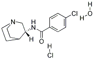 N-(3R)-1-AZABICYCLO[2.2.2]OCT-3-YL-4-CHLORO-BENZAMIDE MONOHYDROCHLORIDE HYDRATE Struktur