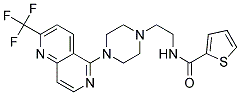 N-(2-(4-[2-(TRIFLUOROMETHYL)-1,6-NAPHTHYRIDIN-5-YL]PIPERAZIN-1-YL)ETHYL)THIOPHENE-2-CARBOXAMIDE Struktur