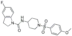 5-FLUORO-N-(1-[(4-METHOXYPHENYL)SULFONYL]PIPERIDIN-4-YL)INDOLINE-1-CARBOXAMIDE Struktur