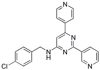 N-(4-CHLOROBENZYL)-2-PYRIDIN-3-YL-6-PYRIDIN-4-YLPYRIMIDIN-4-AMINE Struktur