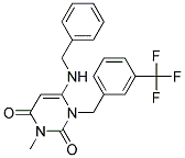 6-(BENZYLAMINO)-3-METHYL-1-[3-(TRIFLUOROMETHYL)BENZYL]PYRIMIDINE-2,4(1H,3H)-DIONE Struktur