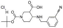 4-(3-CYANO-BENZYLAMINO)-PIPERIDINE-1,3-DICARBOXYLIC ACID 1-TERT-BUTYL ESTER HYDROCHLORIDE Struktur