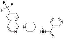 N-((1-[2-(TRIFLUOROMETHYL)-1,6-NAPHTHYRIDIN-5-YL]PIPERIDIN-4-YL)METHYL)NICOTINAMIDE Struktur