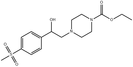 ETHYL 4-(2-HYDROXY-2-[4-(METHYLSULFONYL)PHENYL]ETHYL)TETRAHYDRO-1(2H)-PYRAZINECARBOXYLATE Struktur