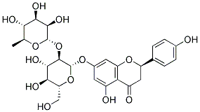 (R)-7-[(2S,3R,4S,5S,6R)-4,5-DIHYDROXY-6-HYDROXYMETHYL-3-((2S,3R,4R,5R,6S)-3,4,5-TRIHYDROXY-6-METHYL-TETRAHYDRO-PYRAN-2-YLOXY)-TETRAHYDRO-PYRAN-2-YLOXY]-5-HYDROXY-2-(4-HYDROXY-PHENYL)-CHROMAN-4-ONE Struktur