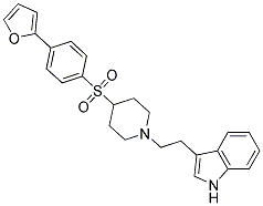 3-[2-(4-([4-(2-FURYL)PHENYL]SULFONYL)PIPERIDIN-1-YL)ETHYL]-1H-INDOLE Struktur