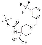 4-(TERT-BUTOXYCARBONYLAMINO)-1-(3-(TRIFLUOROMETHYL)BENZYL)PIPERIDINE-4-CARBOXYLIC ACID Struktur