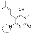 6-HYDROXY-1-METHYL-5-(3-METHYLBUT-2-ENYL)-4-PYRROLIDIN-1-YLPYRIMIDIN-2(1H)-ONE Struktur