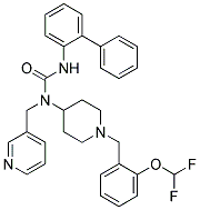 N'-BIPHENYL-2-YL-N-(1-[2-(DIFLUOROMETHOXY)BENZYL]PIPERIDIN-4-YL)-N-(PYRIDIN-3-YLMETHYL)UREA Struktur