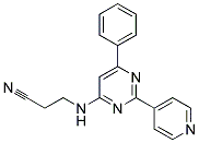 3-[(6-PHENYL-2-PYRIDIN-4-YLPYRIMIDIN-4-YL)AMINO]PROPANENITRILE Struktur