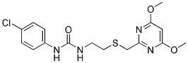 N-(4-CHLOROPHENYL)-N'-[2-[(4,6-DIMETHOXYPYRIMIDIN-2-YL)METHYLTHIO]ETHYL]UREA Struktur