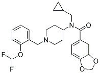 N-(CYCLOPROPYLMETHYL)-N-(1-[2-(DIFLUOROMETHOXY)BENZYL]PIPERIDIN-4-YL)-1,3-BENZODIOXOLE-5-CARBOXAMIDE Struktur