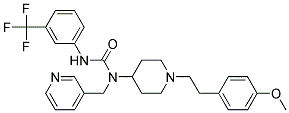 N-(1-[2-(4-METHOXYPHENYL)ETHYL]PIPERIDIN-4-YL)-N-(PYRIDIN-3-YLMETHYL)-N'-[3-(TRIFLUOROMETHYL)PHENYL]UREA Struktur