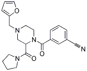 3-([4-(2-FURYLMETHYL)-2-(PYRROLIDIN-1-YLCARBONYL)PIPERAZIN-1-YL]CARBONYL)BENZONITRILE Struktur