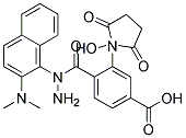 N-(DIMETHYLAMINONAPHTHYL)-N-(P-CARBOXYPHENYL)HYDRAZIDE N-HYDROXYSUCCINIMIDE ESTER Struktur