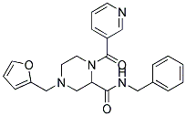 N-BENZYL-4-(2-FURYLMETHYL)-1-(PYRIDIN-3-YLCARBONYL)PIPERAZINE-2-CARBOXAMIDE Struktur