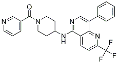 8-PHENYL-N-[1-(PYRIDIN-3-YLCARBONYL)PIPERIDIN-4-YL]-2-(TRIFLUOROMETHYL)-1,6-NAPHTHYRIDIN-5-AMINE Struktur