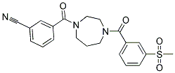 3-((4-[3-(METHYLSULFONYL)BENZOYL]-1,4-DIAZEPAN-1-YL)CARBONYL)BENZONITRILE Struktur