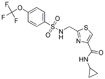 N-CYCLOPROPYL-2-[(([4-(TRIFLUOROMETHOXY)PHENYL]SULFONYL)AMINO)METHYL]-1,3-THIAZOLE-4-CARBOXAMIDE Struktur